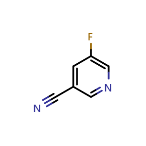 Chemical structure of 5-fluoropyridine-3-carbonitrile , CAS 696-42-4, AChemBlock O31819