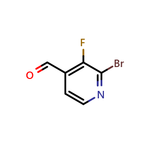 Chemical structure of 2-bromo-3-fluoropyridine-4-carbaldehyde , CAS 1227572-94-2, AChemBlock O31823