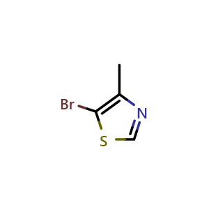Chemical structure of 5-bromo-4-methylthiazole , CAS 111600-83-0, AChemBlock O31826