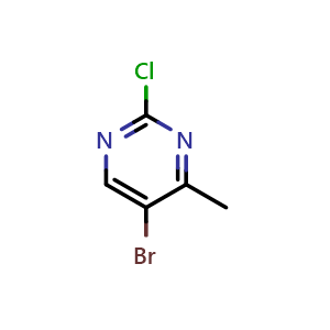 Chemical structure of 5-bromo-2-chloro-4-methylpyrimidine , CAS 633328-95-7, AChemBlock O31830
