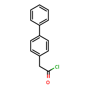 Chemical structure of 2-(biphenyl-4-yl)acetyl chloride , CAS 39889-69-5, AChemBlock O31838