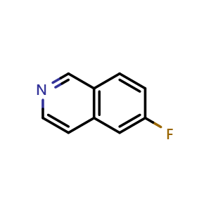 Chemical structure of 6-fluoroisoquinoline , CAS 1075-11-2, AChemBlock O31839