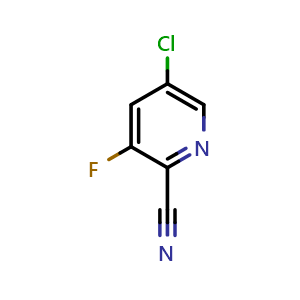 Chemical structure of 5-chloro-3-fluoropyridine-2-carbonitrile , CAS 207994-11-4, AChemBlock O31847