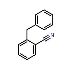 Chemical structure of 2-benzylbenzonitrile , CAS 56153-61-8, AChemBlock O31858