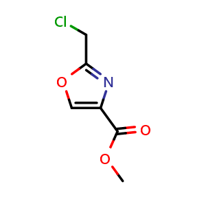 Chemical structure of methyl 2-(chloromethyl)oxazole-4-carboxylate , CAS 208465-72-9, AChemBlock O31871