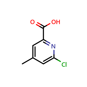 Chemical structure of 6-Chloro-4-methylpyridine-2-carboxylic acid , CAS 324028-95-7, AChemBlock O31886
