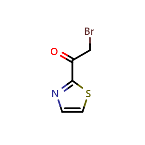 Chemical structure of 2-bromo-1-(thiazol-2-yl)ethanone , CAS 3292-77-1, AChemBlock O31894