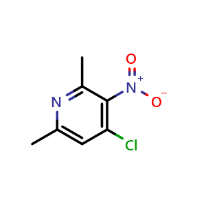 Chemical structure of 4-chloro-2,6-dimethyl-3-nitropyridine , CAS 15513-48-1, AChemBlock O31947