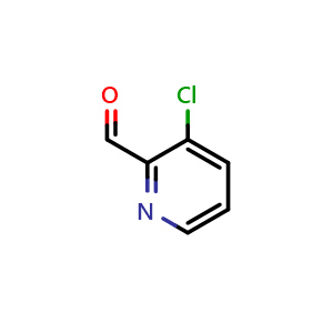 Chemical structure of 3-chloropyridine-2-carbaldehyde , CAS 206181-90-0, AChemBlock O31967