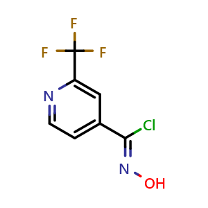 Chemical structure of N-hydroxy-2-(trifluoromethyl)isonicotinimidoyl chloride , CAS 1956426-67-7, AChemBlock O31983
