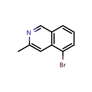 Chemical structure of 5-bromo-3-methylisoquinoline , CAS 16552-67-3, AChemBlock O31997