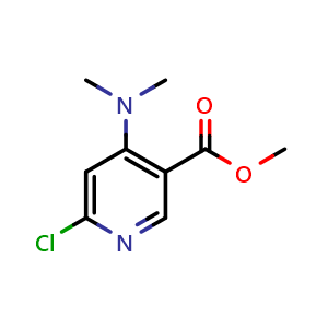 Chemical structure of methyl 6-chloro-4-(dimethylamino)pyridine-3-carboxylate , CAS 1404095-42-6, AChemBlock O32002