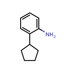Chemical structure of 2-cyclopentylbenzenamine , CAS 67330-66-9, AChemBlock O32004