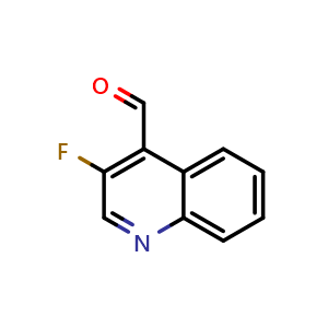 Chemical structure of 3-fluoroquinoline-4-carbaldehyde , CAS 1261269-78-6, AChemBlock O32019