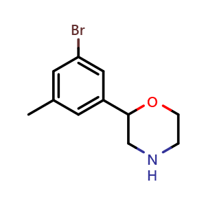 Chemical structure of 2-(3-bromo-5-methylphenyl)morpholine , CAS 1522062-53-8, AChemBlock O32029