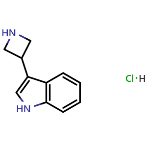Chemical structure of 3-(azetidin-3-yl)-1H-indole hydrochloride , CAS 1951439-34-1, AChemBlock O32039