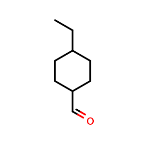 Chemical structure of 4-ethylcyclohexanecarbaldehyde , CAS 167545-47-3, AChemBlock O32042
