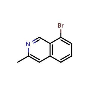 Chemical structure of 8-bromo-3-methylisoquinoline , CAS 1416713-03-5, AChemBlock O32046