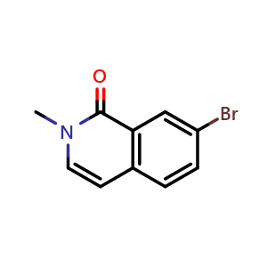Chemical structure of 7-bromo-2-methylisoquinolin-1(2H)-one , CAS 1290634-35-3, AChemBlock O32080
