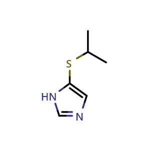 Chemical structure of 5-(isopropylthio)-1H-imidazole , CAS 1215198-00-7, AChemBlock O32082