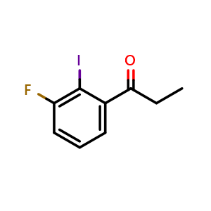 Chemical structure of 1-(3-fluoro-2-iodophenyl)propan-1-one , CAS 1261828-13-0, AChemBlock O32085
