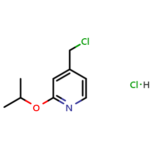 Chemical structure of 4-(chloromethyl)-2-isopropoxypyridine hydrochloride , CAS 1357946-36-1, AChemBlock O32090
