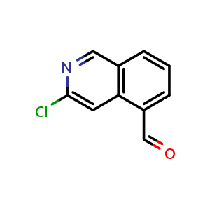 Chemical structure of 3-chloroisoquinoline-5-carbaldehyde , CAS 1337882-22-0, AChemBlock O32093