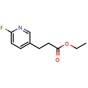 Chemical structure of ethyl 3-(6-fluoropyridin-3-yl)propanoate , CAS 1823347-12-1, AChemBlock O32097