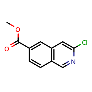 Chemical structure of methyl 3-chloroisoquinoline-6-carboxylate , CAS 1416713-88-6, AChemBlock O32106