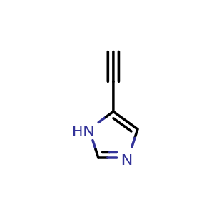 Chemical structure of 5-ethynyl-1H-imidazole , CAS 57121-48-9, AChemBlock O32116
