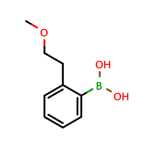 Chemical structure of 2-(2-methoxyethyl)phenylboronic acid , CAS 1122568-03-9, AChemBlock O32131