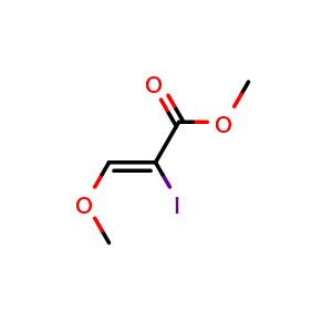 Chemical structure of (Z)-methyl 2-iodo-3-methoxyacrylate , CAS 163041-47-2, AChemBlock O32141
