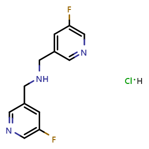 Chemical structure of bis((5-fluoropyridin-3-yl)methyl)amine hydrochloride , CAS 1951439-24-9, AChemBlock O32152
