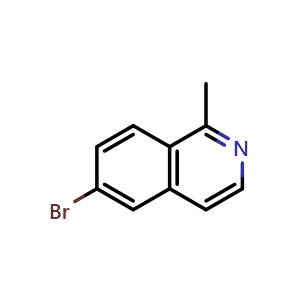 Chemical structure of 6-bromo-1-methylisoquinoline , CAS 1416712-98-5, AChemBlock O32158