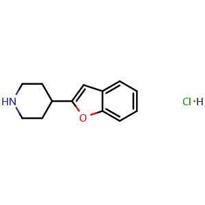 Chemical structure of 4-(benzofuran-2-yl)piperidine hydrochloride , CAS 54402-12-9, AChemBlock O32168