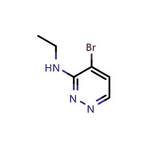 Chemical structure of 4-bromo-N-ethylpyridazin-3-amine , CAS 1396762-42-7, AChemBlock O32171
