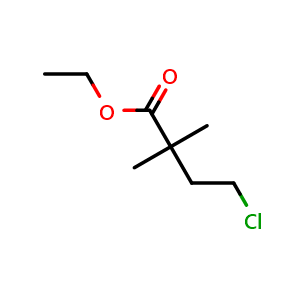 Chemical structure of Ethyl 4-chloro-2,2-dimethylbutanoate , CAS 53840-29-2, AChemBlock O32194
