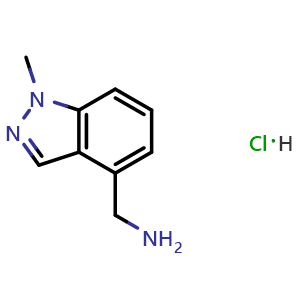Chemical structure of (1-methyl-1H-indazol-4-yl)methanamine hydrochloride , CAS 1334405-46-7, AChemBlock O32198
