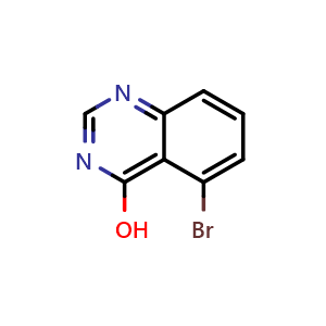 Chemical structure of 5-Bromoquinazolin-4-ol , CAS 147006-47-1, AChemBlock O32229