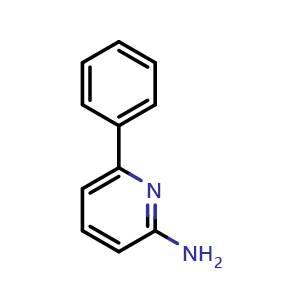 Chemical structure of 2-Amino-6-phenylpyridine , CAS 39774-25-9, AChemBlock O32230