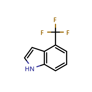 Chemical structure of 4-(Trifluoromethyl)-1H-indole , CAS 128562-95-8, AChemBlock O32238