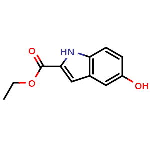 Chemical structure of Ethyl 5-hydroxyindole-2-carboxylate , CAS 24985-85-1, AChemBlock O32245