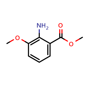 Chemical structure of Methyl 2-amino-3-Methoxybenzoate , CAS 5121-34-6, AChemBlock O32247