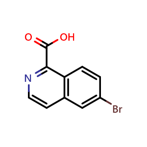 Chemical structure of 6-Bromoisoquinoline-1-carboxylic acid , CAS 1256806-36-6, AChemBlock O32248