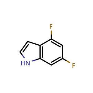 Chemical structure of 4,6-Difluoroindole , CAS 199526-97-1, AChemBlock O32254