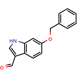 Chemical structure of 6-Benzyloxyindole-3-carbaldehyde , CAS 92855-64-6, AChemBlock O32256