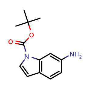 Chemical structure of 1-Boc-6-aminoindole , CAS 219508-62-0, AChemBlock O32263