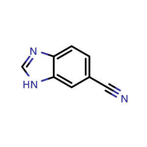 Chemical structure of 1H-Benzo[d]imidazole-6-carbonitrile , CAS 6287-83-8, AChemBlock O32278