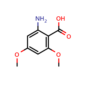 Chemical structure of 2-Amino-4,6-dimethoxybenzoic acid , CAS 21577-57-1, AChemBlock O32289