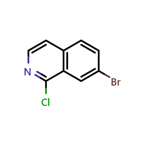Chemical structure of 7-Bromo-1-chloroisoquinoline , CAS 215453-51-3, AChemBlock O32294